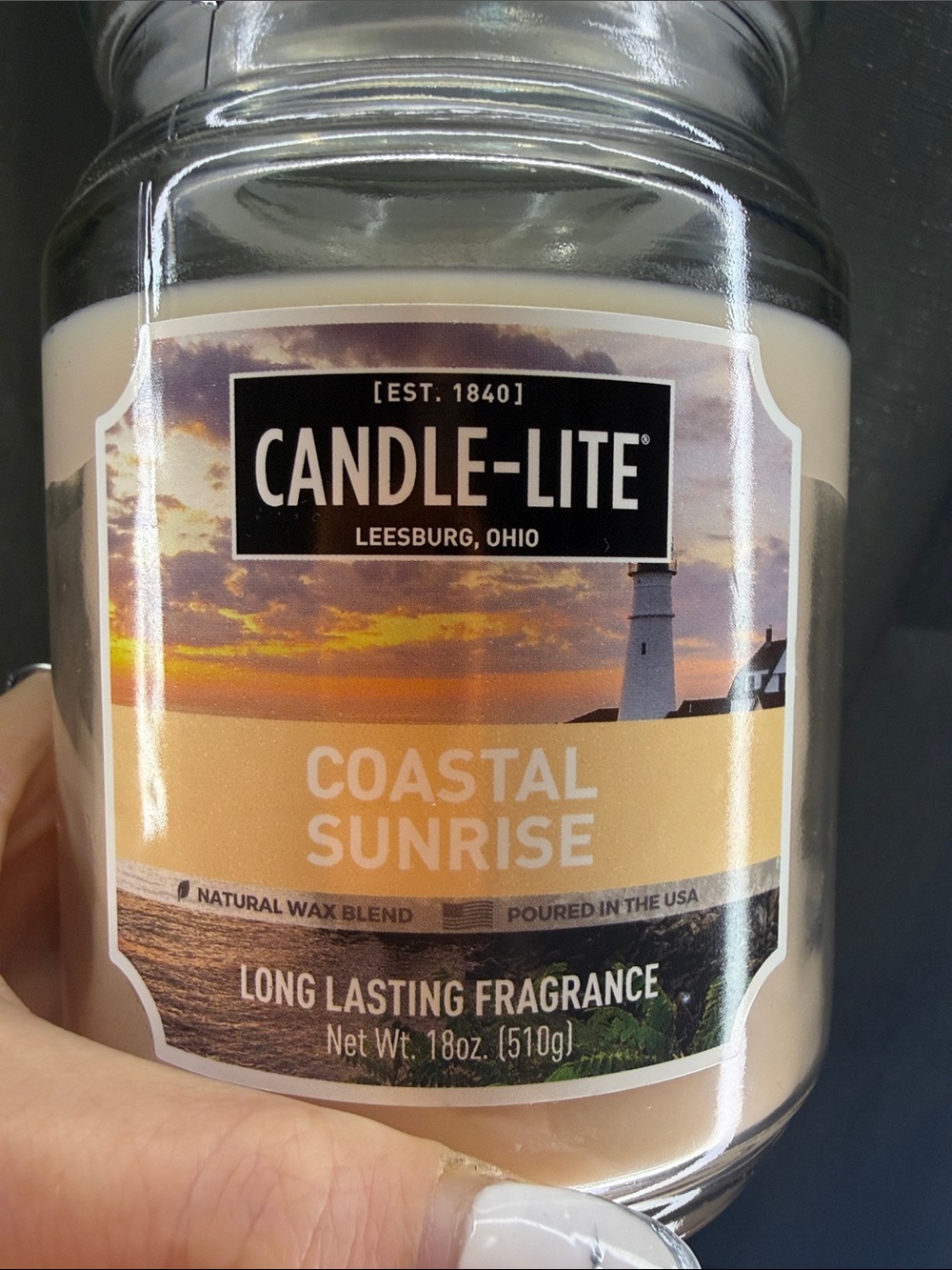 Candle-Lite Coastal Sunrise Scented Jar Candle - Cream